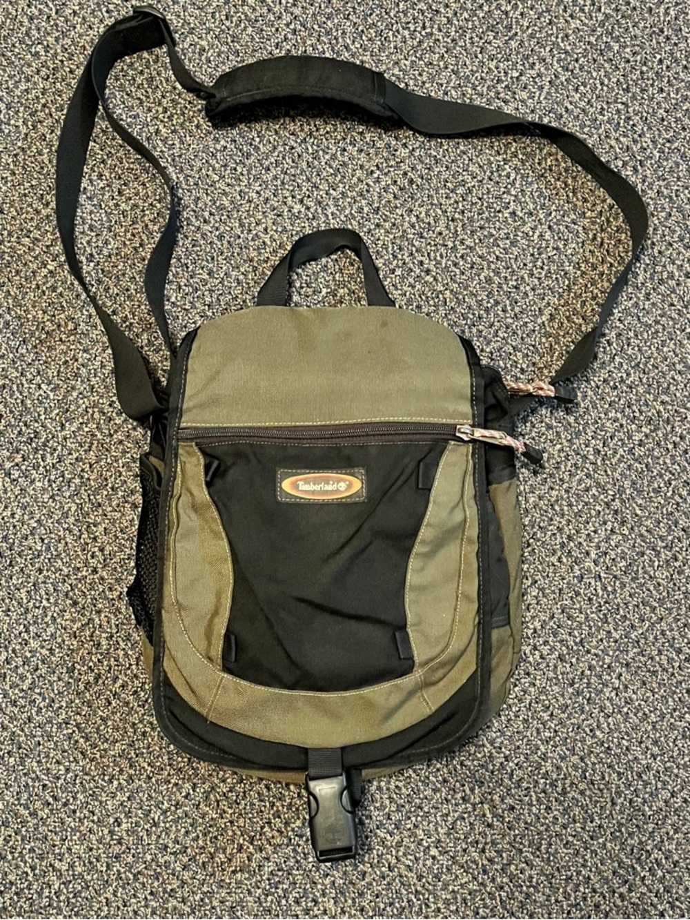 Timberland Olive Green and Black Crossbody Messenger Bag